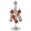 Albero di Natale in vetro con palline Cm. 9x20