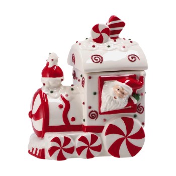 Barattolo ceramica natalizio «Locomotiva» Cm. 19x23 –... 2