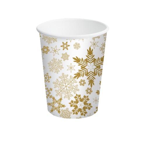 Bicchieri carta 240 ML. «Gold Ice Noel» -...