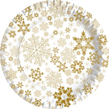Piatti carta Cm. 23 «Gold Ice Noel» - Confezione 10 pezzi