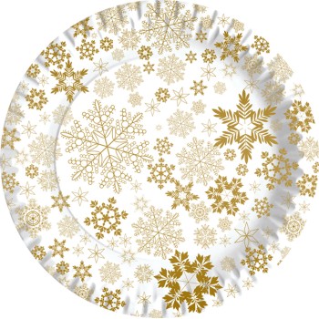 Piatti carta Cm. 18 «Gold Ice Noel» - Confezione 10 pezzi