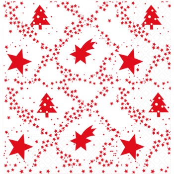Tovaglioli carta Cm. 33x33 3 veli "Red Xmas" - Confezione...