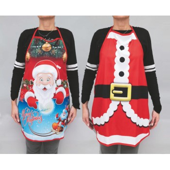 Grembiule poliestere Babbo Natale - Modelli assortiti