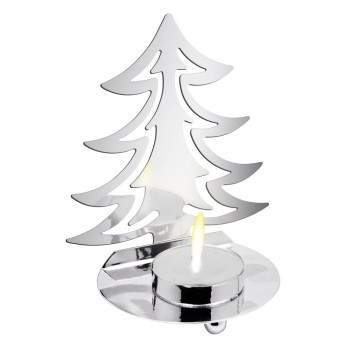 Portacandela Albero di Natale Silver Cm. 13x7 2