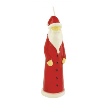 Candela cera Babbo Natale lucida rossa Cm. 15