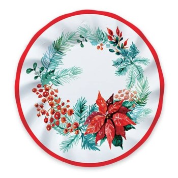 Piatti carta Cm. 20 «Floral Christmas» – Confezione 8 pezzi