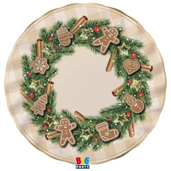 Piatto carta Cm. 25 Natalizio «Gingerbread» – Confezione...