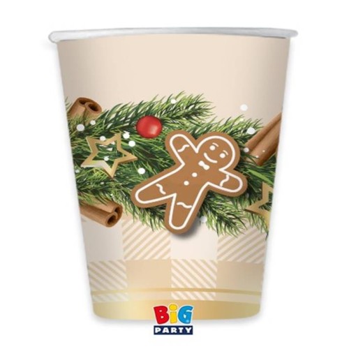 Bicchieri carta 250cc. Natalizio «Gingerbread»...