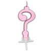 Candelina per torta Italic Punto Interrogativo Cm. 7 - Rosa Metal