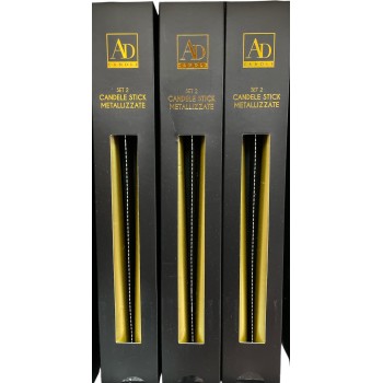 Candela cera liscia metallizzata Cm. 30 in scatola - Oro... 2