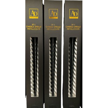 Candela cera torciglione metallizzata Cm. 30 in scatola -... 2