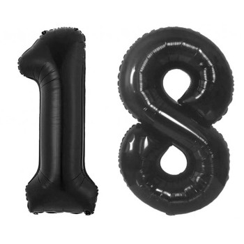 Palloncino mylar Cm. 85 Matt Black - Nr. 18
