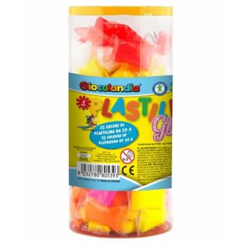 Cilindro trasparente con 25 pezzi di plastilina...