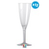 Calice Flute Crystal 130cc. con base crystal - Set 12 pezzi