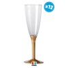 Calice Flute Crystal 130cc. con base oro - Set 12 pezzi