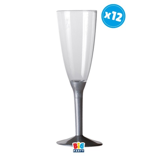 Calice Flute Crystal 130cc. con base argento -...