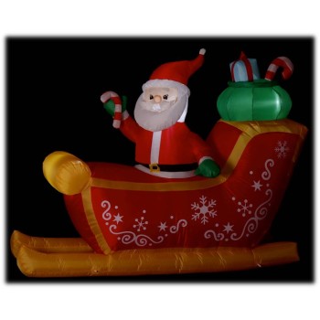 Babbo Natale gonfiabile con slitta e led luminosi Cm....