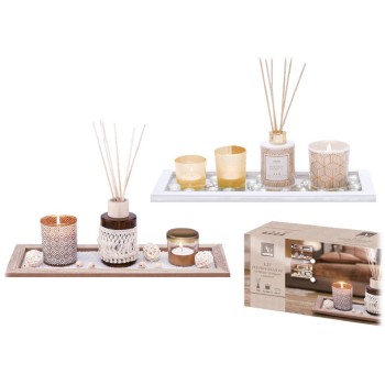 Set regalo con diffusore 100 ML e candele con base legno