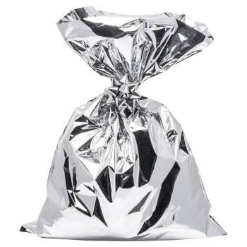 Buste regalo sacco metallizzata Cm. 16x25 - Argento...