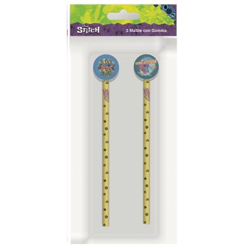 Set 2 matite con gomma in blister - Stitch