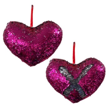 Cuore con paillettes Cm. 42 cambiacolore - Colori assortiti 2