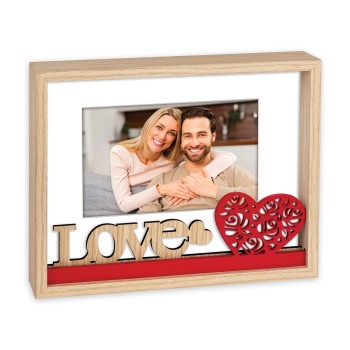 Portafoto in legno «Love» Cm. 22x18 – Foto Cm. 10x15
