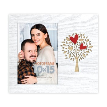 Portafoto in legno «Albero con cuori» Cm. 20x18 – Foto...