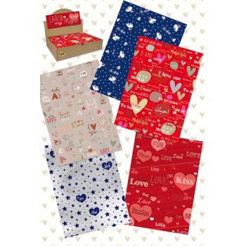 Carta da regalo Love patinata High Quality Cm. 100x70 - Expo 100 fogli assortiti 2