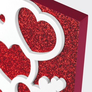 Portafoto in legno glitterato «Cuori» Cm. 18x19 – Foto... 2