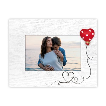 Portafoto in legno «Cuore volante» Cm. 22x17 – Foto Cm....