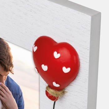 Portafoto in legno «Cuore volante» Cm. 22x17 – Foto Cm.... 2