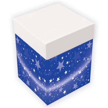 Scatola Gift Box surprise Cm.30x30x30 – Blu con stelle