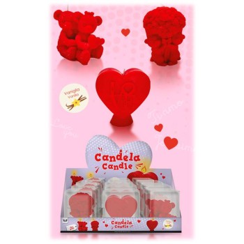 Candela cera 3D vaniglia "Love" - Soggetti assortiti