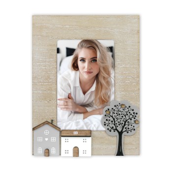 Portafoto in legno con casette Cm. 17x22 – Formato foto...