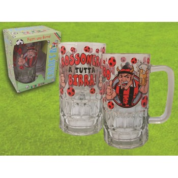 Boccale in vetro calcio Milan 50 Cl.
