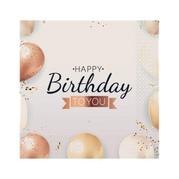 Tovaglioli carta Cm. 33x33 - Happy Birthday to you -...