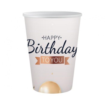 Bicchieri carta 250 ML - Happy birthday to you -...