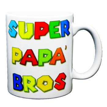 Tazza mug ceramica " Super Papà Bros" in scatola regalo