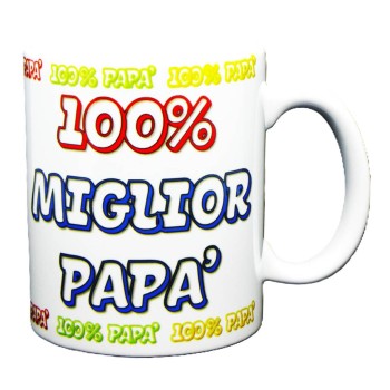 Tazza mug ceramica "100% Miglior Papà" in scatola regalo