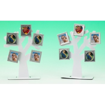 Portafoto magnetico albero bianco con 5 magneti