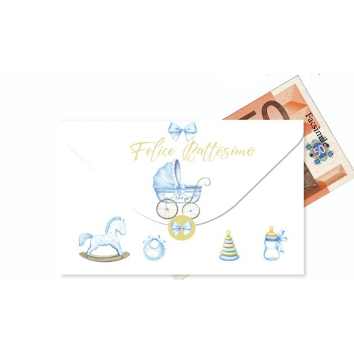 Biglietto auguri classico portasoldi Aquarelle...
