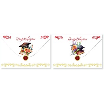 Biglietto auguri classico portasoldi Aquarelle - Laurea 2