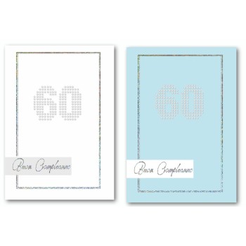 Biglietto auguri classico con strass applicati - 60 Anni 2