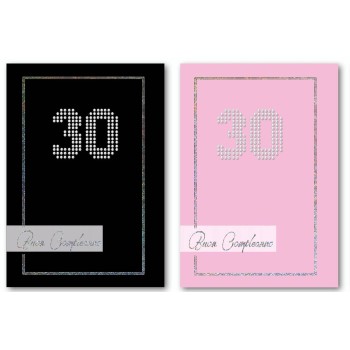 Biglietto auguri classico con strass applicati - 30 Anni 2