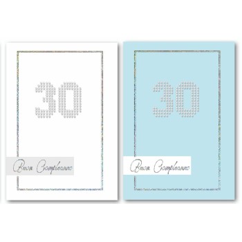 Biglietto auguri classico con strass applicati - 30 Anni