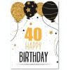 Biglietto auguri classico effetto metal Buon Compleanno 40 anni