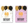 Biglietto auguri classico effetto metal Buon Compleanno 40 anni