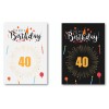 Biglietto auguri classico effetto metal Buon Compleanno 40 anni