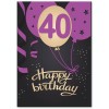 Biglietto auguri classico effetto metal Buon Compleanno 40 anni