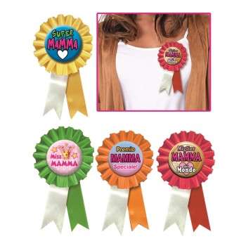 Coccarda con spilla "Mamma" - Soggetti assortiti